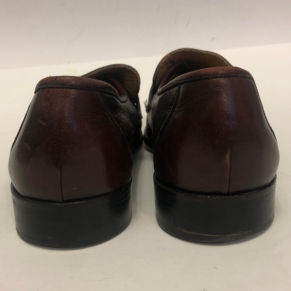 Creazioni Olimpica 43 Loafer Shoe Burgundy Leather Vero Cuoio Gold bits Vintage - Picture 5 of 10